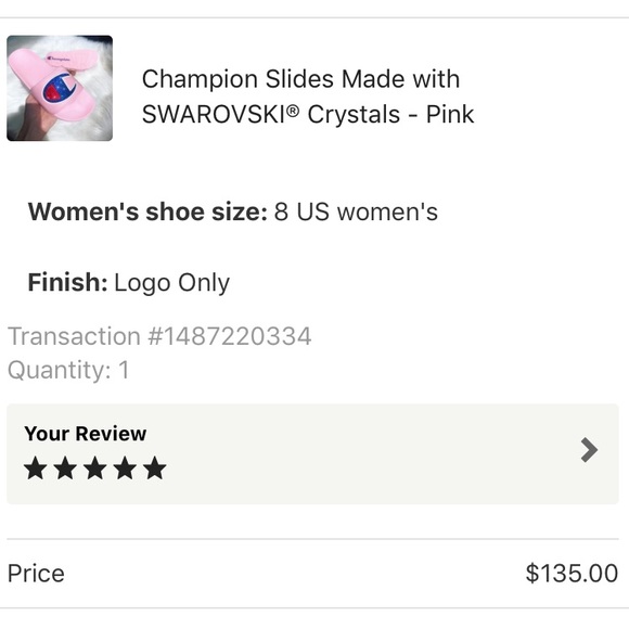 Champion logo pink slides sandals size 7 final $ - Picture 8 of 8